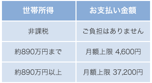 就労準備型放課後等デイサービス ビーナスクレセールの利用料金表